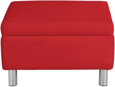 ColourMatch - Moda - Leather Effect Footstool - Poppy Red